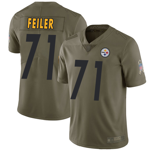 Men Pittsburgh Steelers Football #71 Limited Olive Matt Feiler 2017 Salute to Service Nike NFL Jersey
